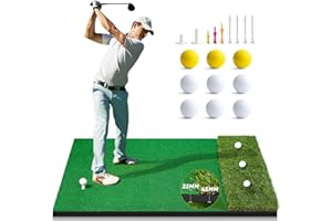 OYN 5x4ft Golf Hitting Mat – Dual-Turf Design for Realistic Practice,Thickened Artificial Grass for Indoor & Outdoor Training, Includes 9 Golf Balls & 9 Tees