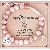 AHAETH 5th Birthday Bracelet Gift Happy 5 Yrs. Old 5 th Years Bday Present Jewelry for 5 Year Old