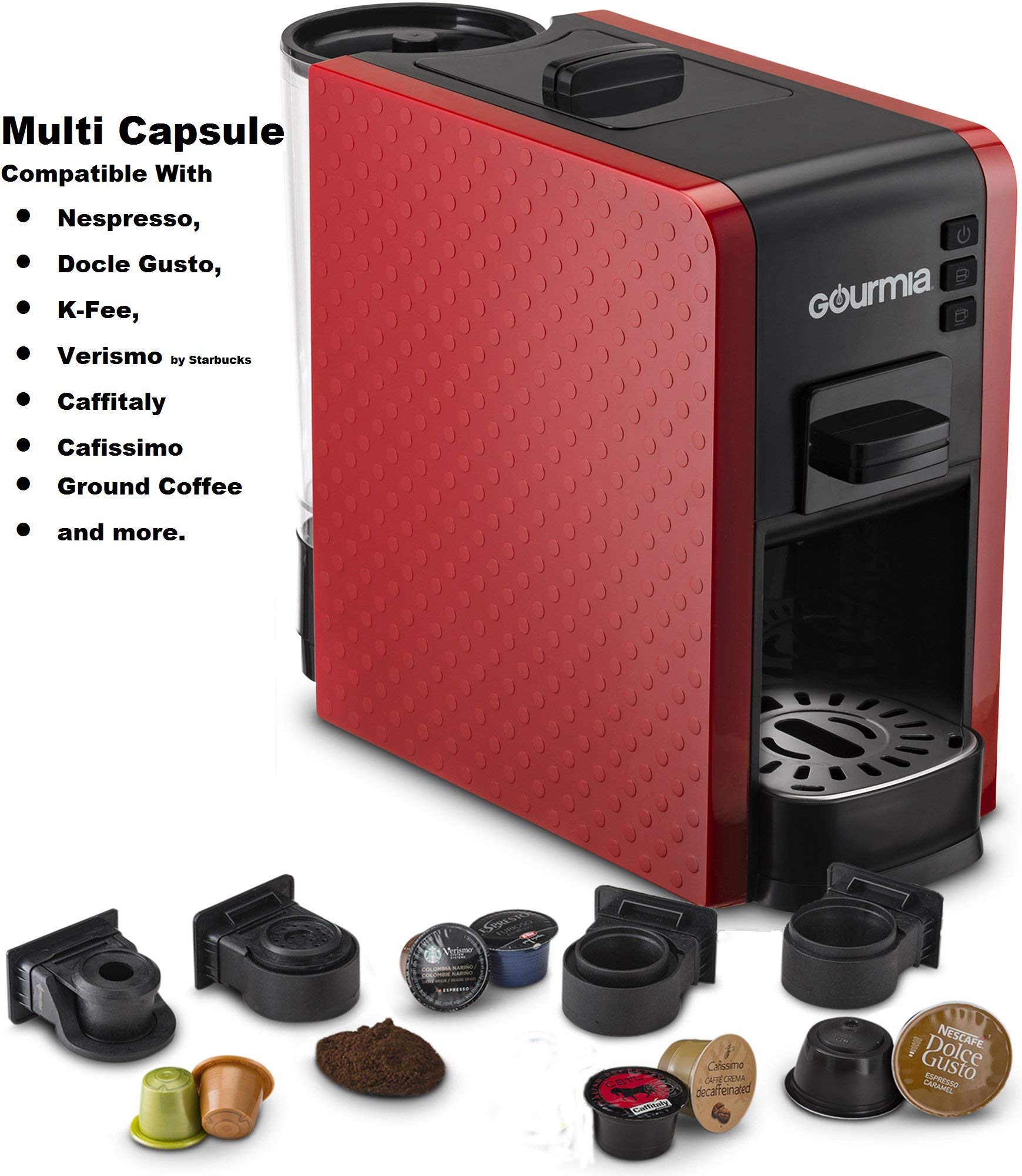 Buy Gourmia GCM7000 Multi Espresso Coffee Machine Includes Pod Cartridges for Nespresso, Dolce