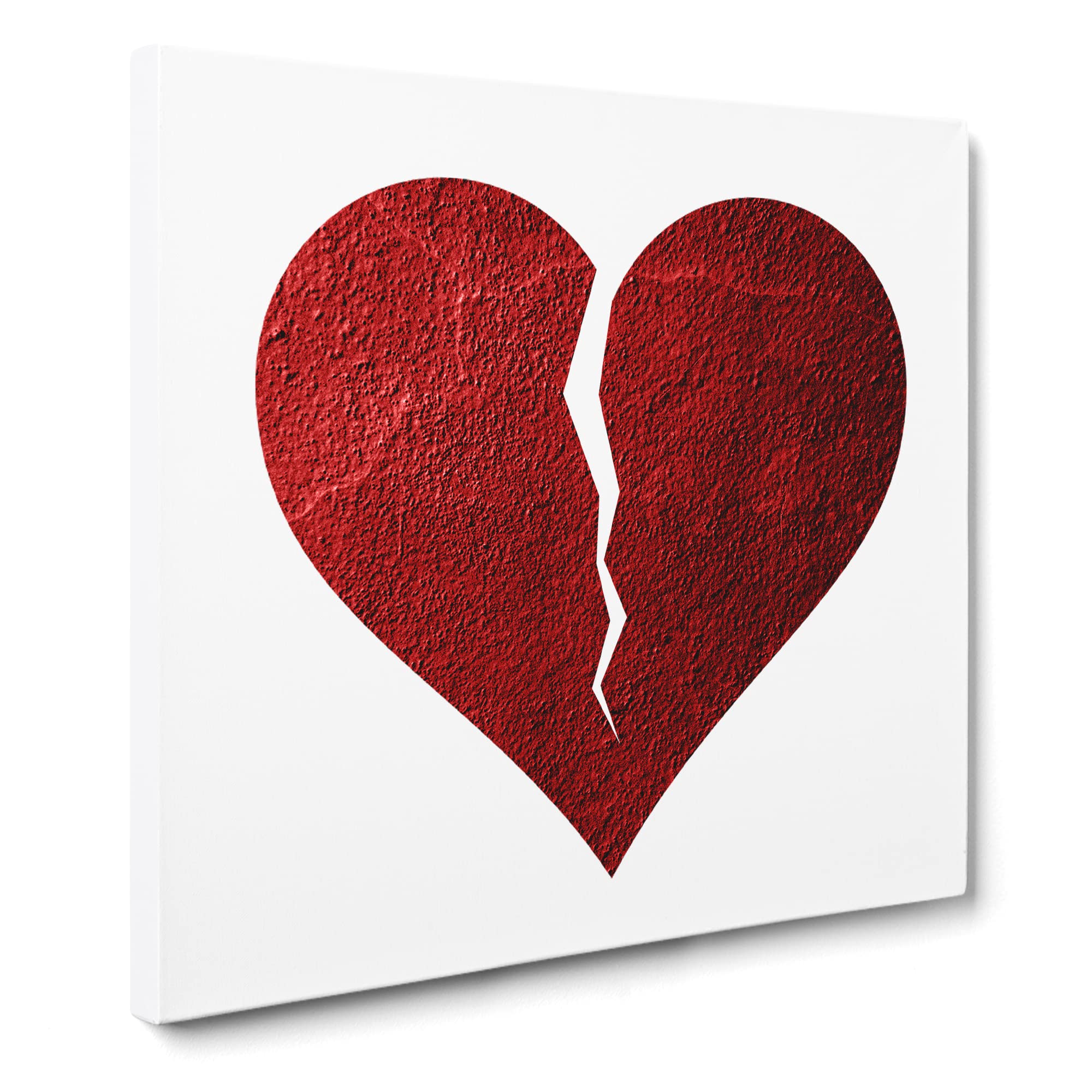 Broken Heart Canvas Print | Gallery Wrapped 30mm Frame Wall Art | 14x14 inches | Ready to Hang | Modern Picture | Living Room Bedroom Lounge Office