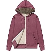 Flygo Women Winter Hoodies Zip Up Fleece Sherpa Lined Warm Sweatshirts Jacket