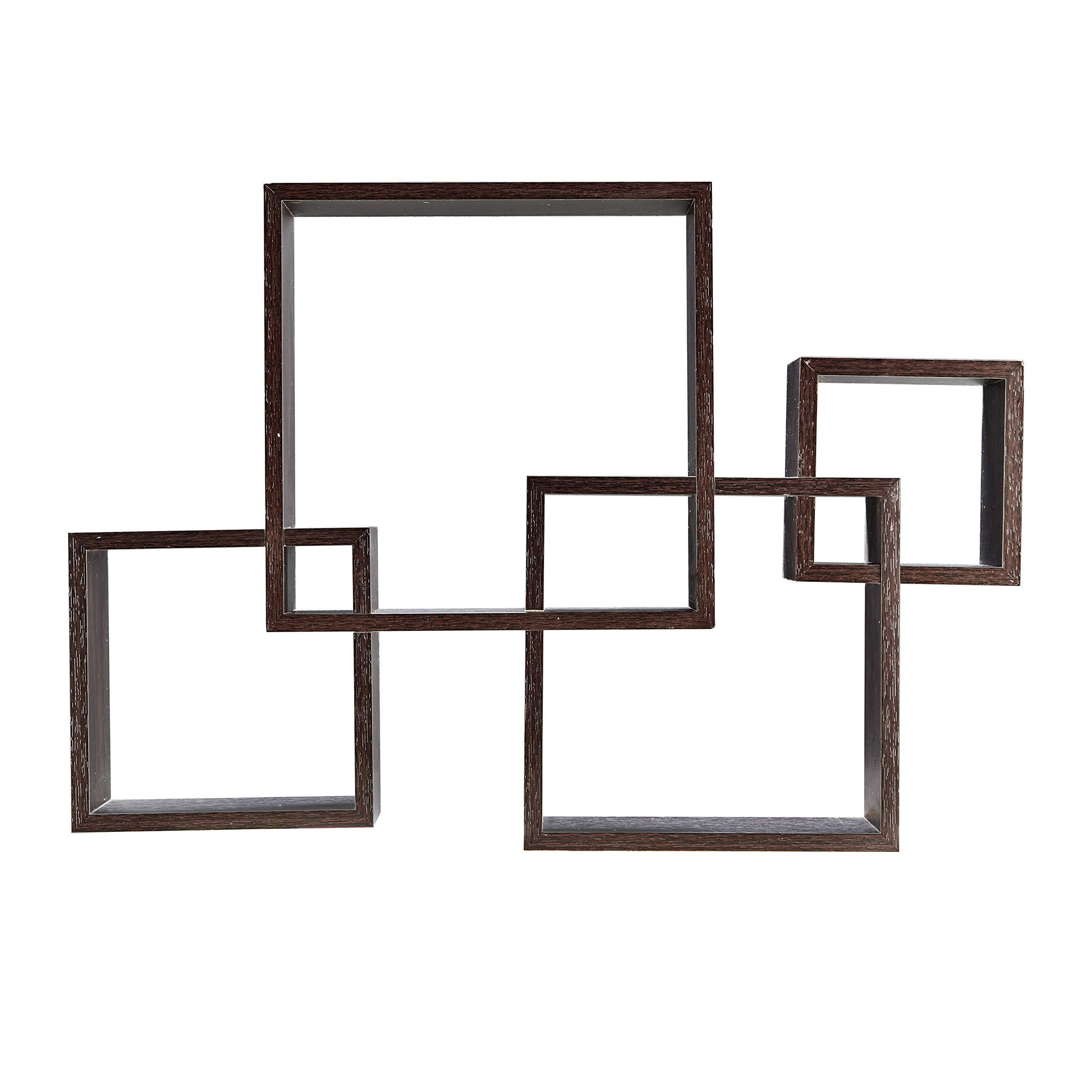 Photo 1 of Danya B. Decorative Wall Mount Floating Intersecting Cube Accent Wall Shelf (Black)