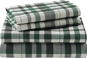 Woolrich Cotton Sheet Set Cottage Charms Print, 100% Cotton Flannel Sheets Warm & Fuzzy Bedding Set Full Size Sheets, Fitted 