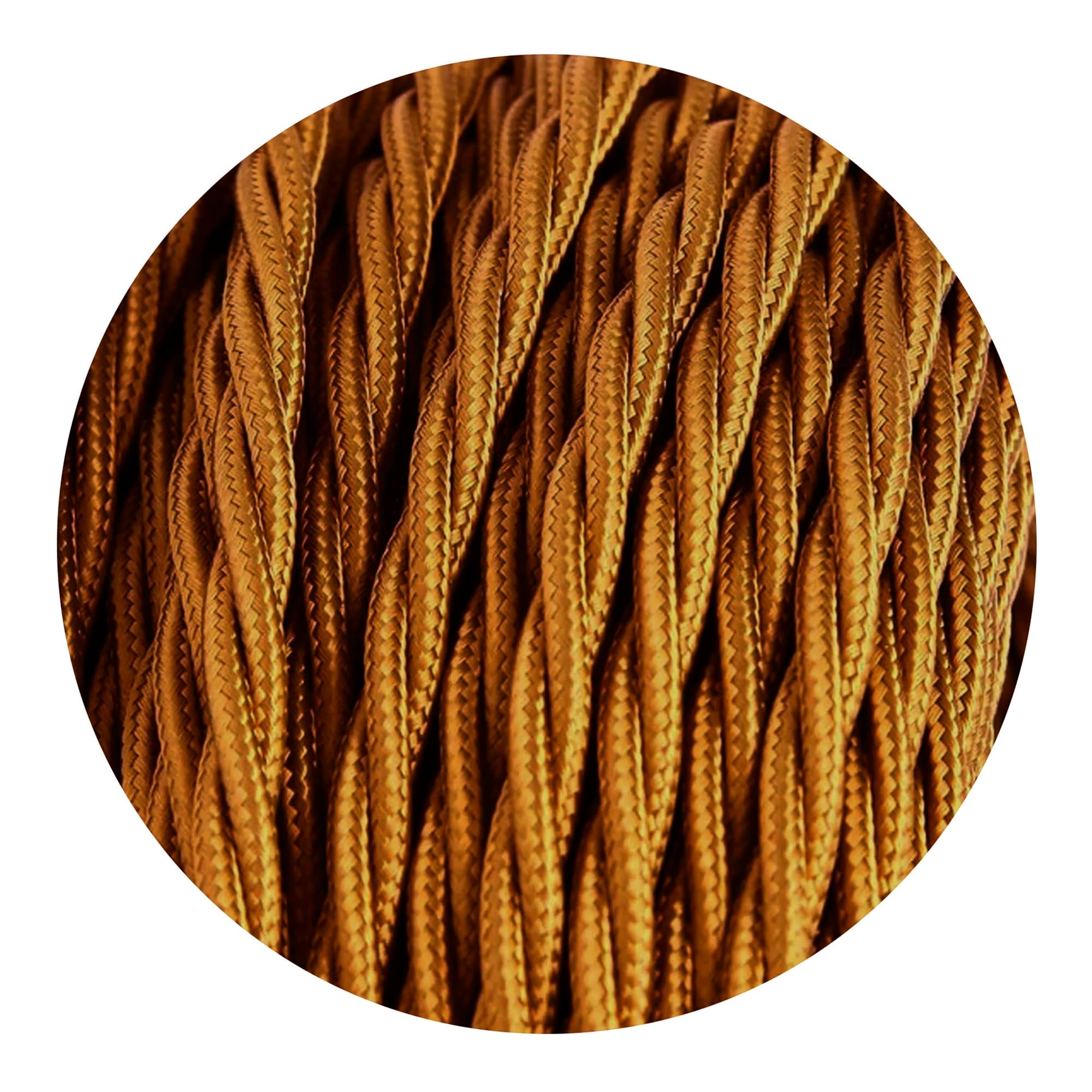 LEDSone Vintage Braided Cable 5 Meters 2 Core Light Brown Twisted Cable Fabric Covered Electric Flexible DIY Electrical Cord Wire for Lighting