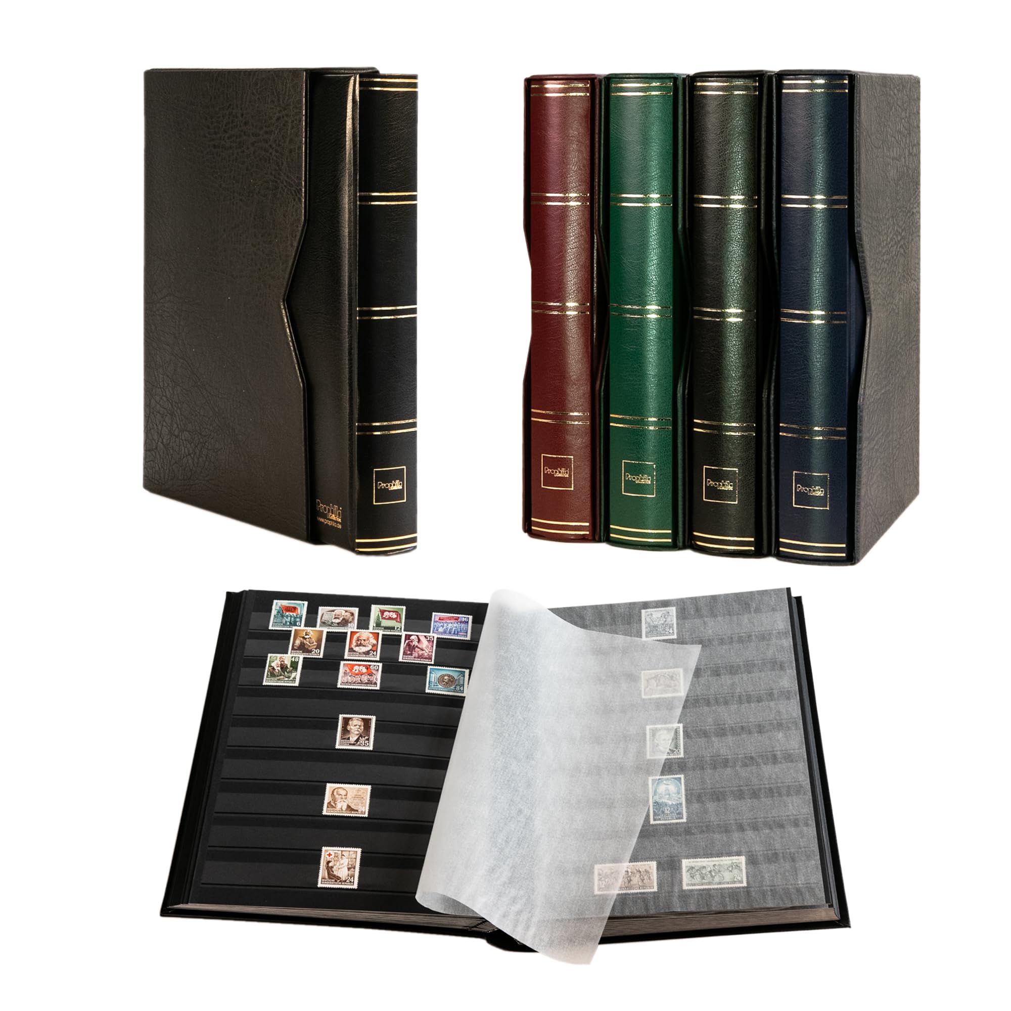 Prophila stockbook 60 black sides padded with slipcase black