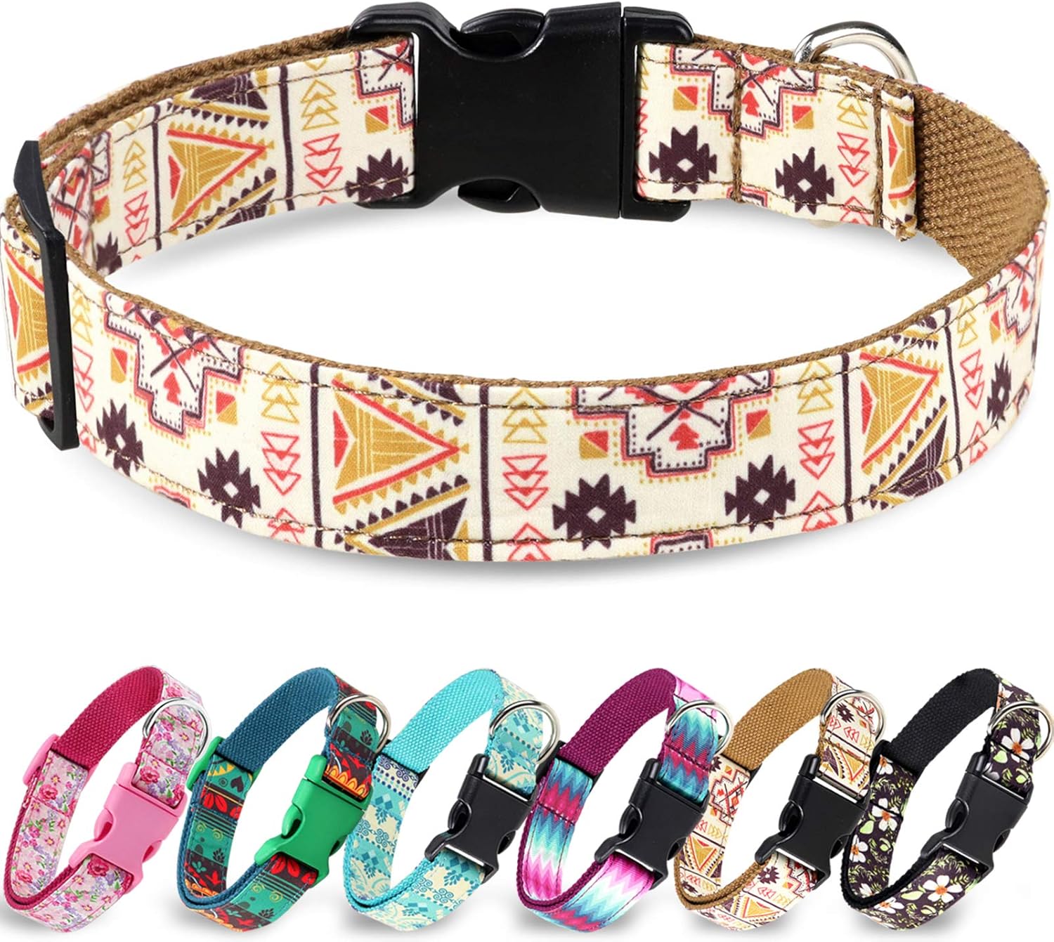 Taglory Unique Designer Soft Dog Collars, Western Pattern Small Dog