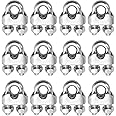 1/4 Inch 6mm Wire Rope Clamps Clip 304 Stainless Steel Cable Clip Fastener 12 Pcs