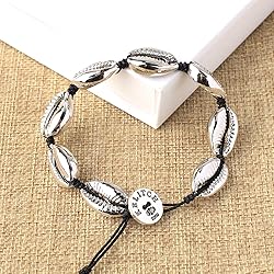 KELITCH Silver Sea Shell Bracelet Handmade Boho