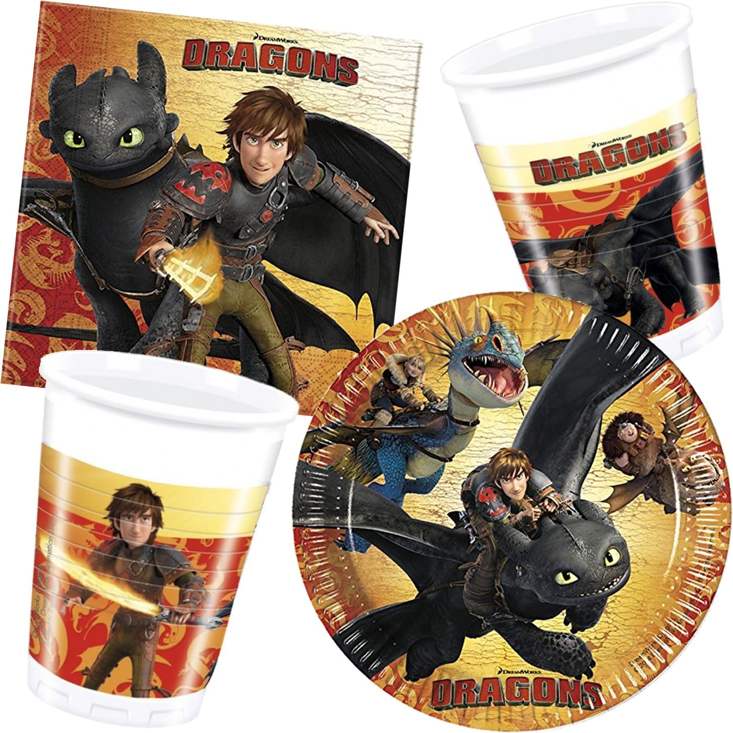Dreamworks Dragons Set Di Piatti 3 Pezzi Stoviglie Servizi Da Tavola Berjaya Edu My