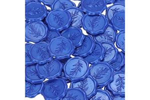 PATIKIL Wax Stamp Stickers, 100Pcs Wax Seal Stickers 3D Embossed Self-Adhesive Envelope Seals Foliage Pattern for Wedding Inv