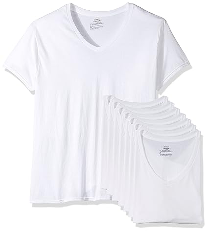 Hanes Mens TAGLESS ComfortSoft V-Neck Undershirt 7-Pack (777VG7)