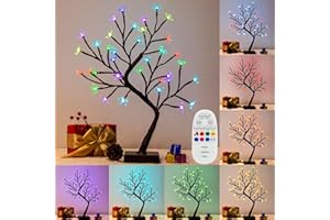 Vanthylit Multicolor Cherry Blossom Tree Lights with Remote Control, 36 LED Color Changing Cherry Blossom Decor, RGB Christmas Tree Lamp for Indoor Outdoor Home Party Holiday Christmas Decorations