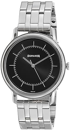 Sleek Analog Black Dial Mens Watch-7128SM02