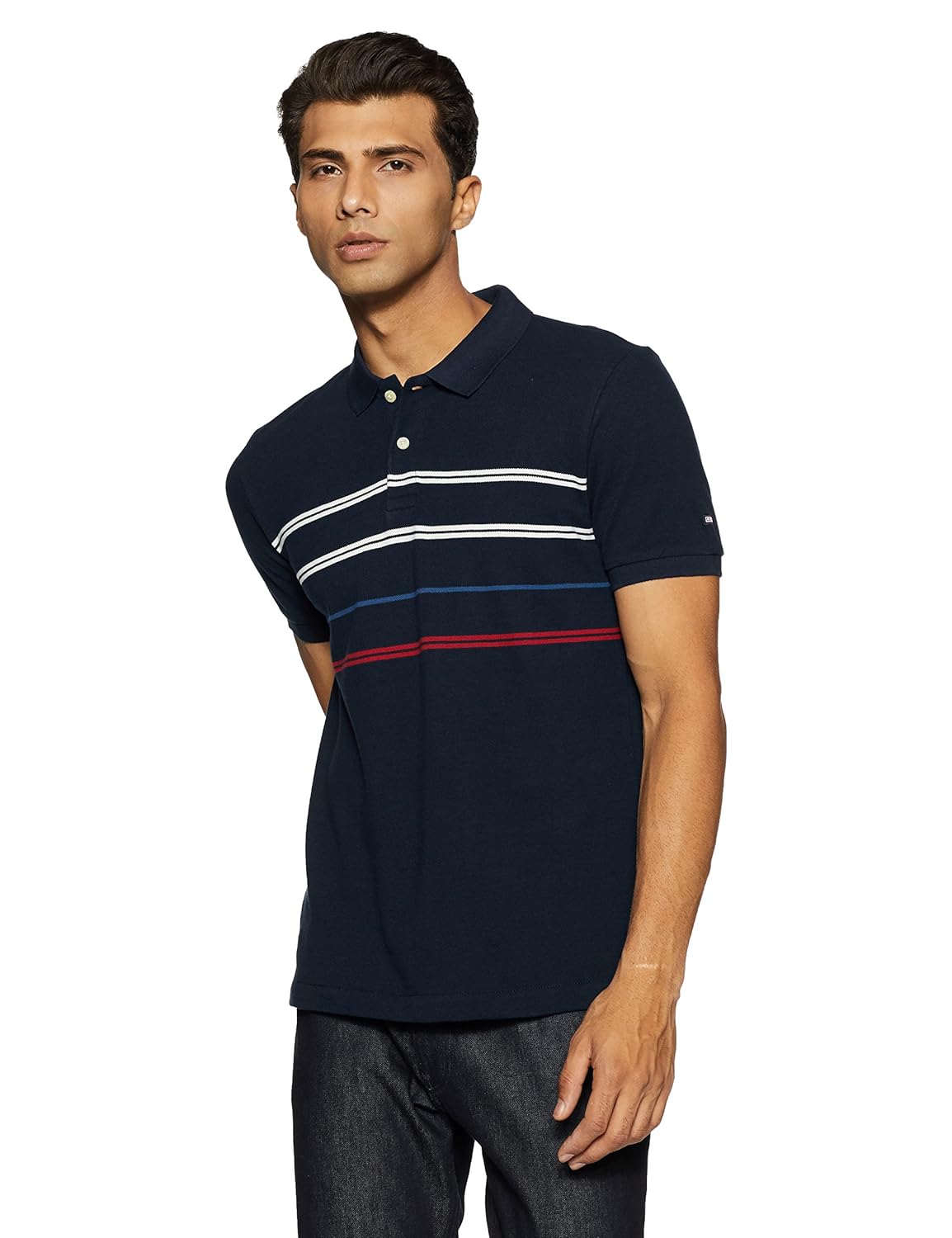 arrow sports men's striped regular fit t-shirt