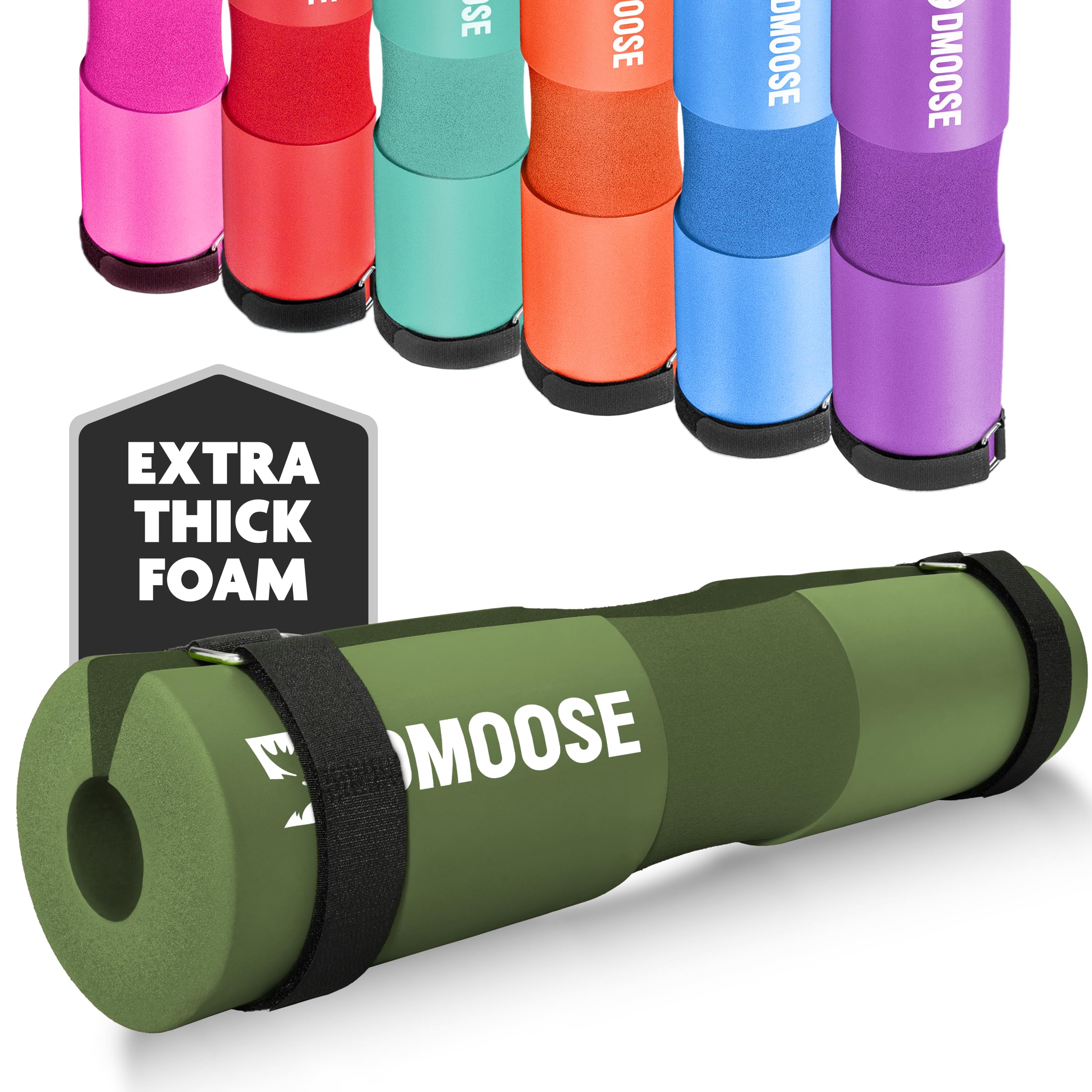 DMoose Fitness Barbell Pad for Hip Thrust, Squat & Lunges - Non-Slip Thick Foam Cushion for Neck and Back Support with Two Straps - Hip Thrust Pad for Leg Day - Fits All Olympic Bars and Smith Machine — image 1