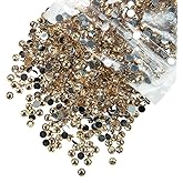 qiipii 5300PCS 3mm Champagne Crystal Resin Rhinestones for Crafting SS10 Flatback Golden Stones Bulk Non-Hotfix Diamonds Crystals Gems for Nails Face Eyes Makeup Tumblers Bottles DIY Crafts Clothes