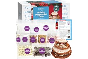 BāKIT Box Holiday Peppermint Trees Kit for Kids | DIY Christmas Cookie Decorating Kit | Fun Gingerbread House Alternative, Great Gift for Boys and Girls