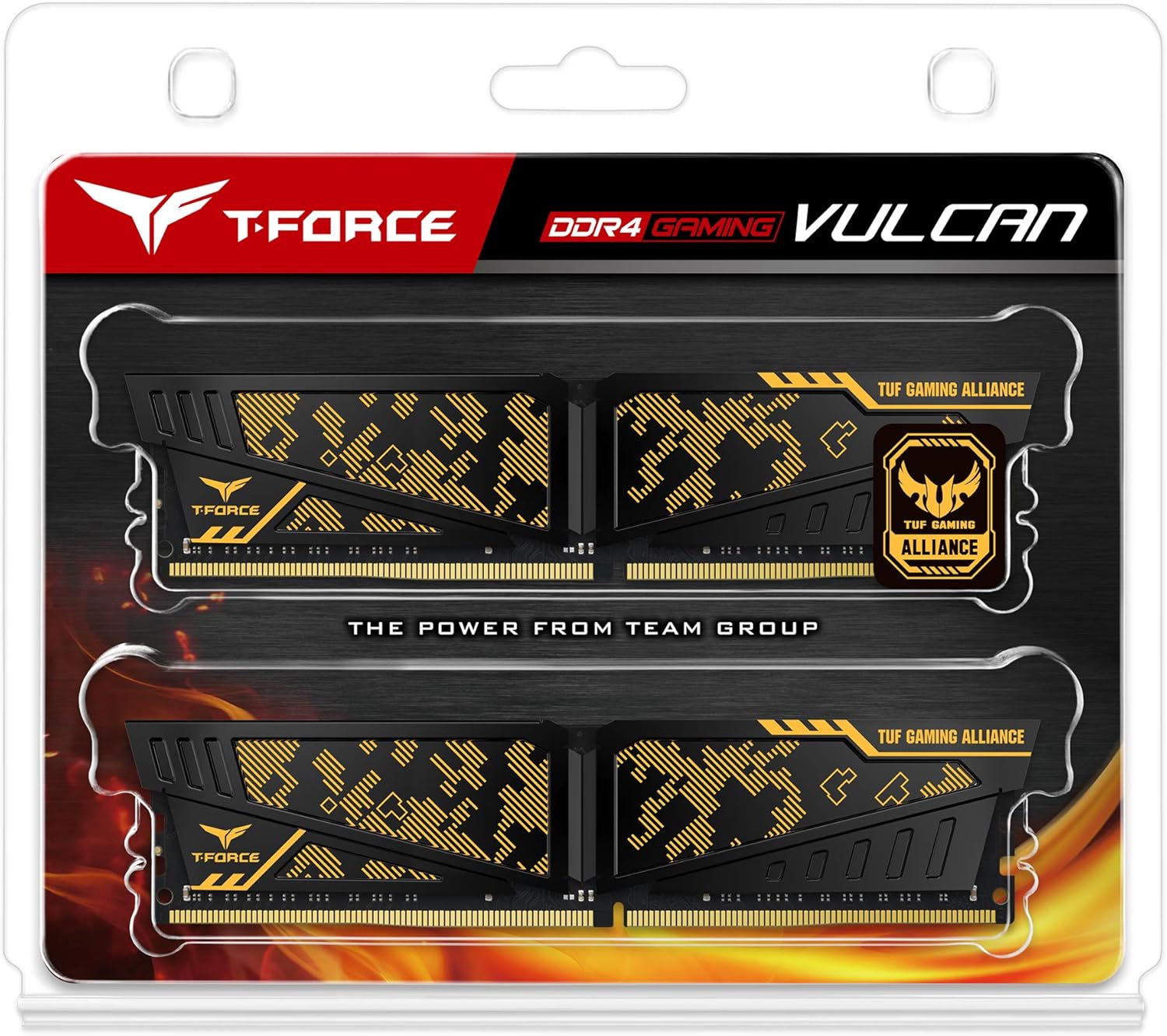Teamgroup T Force Vulcan Tuf Gaming Alliance 16gb Kit 2x8gb Ddr4 Dram 3000mhz Pc4 Cl16 Desktop Memory Module Ram Tltyd416g3000hc16cdc01 At Amazon Com