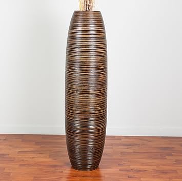 Leewadee Tall Floor Vase 112 Cm Mango Wood Brown Amazon Co Uk
