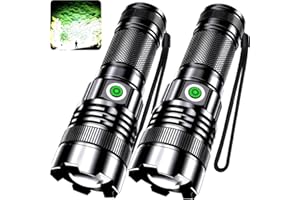 Flashlight Rechargeable, 2Pack 990,000 High Lumens Super Bright LED Flashlights, IPX6 Waterproof, 3 Light Modes, Zoomable, Ty