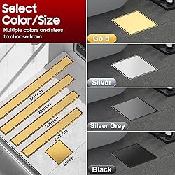 DLONE Square Shower Drain | 6 Inch Brushed Gold