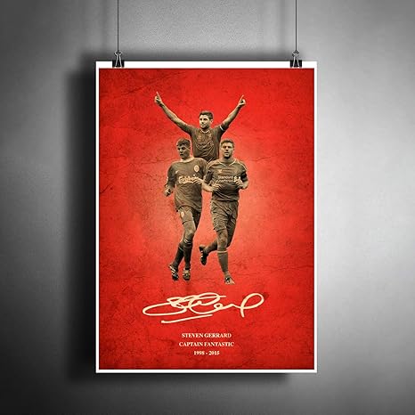 Amazon Com Steven Gerrard Liverpool Fc Art Poster Photo Print Decor Fifa Soccer Football Fan Artwork A3 Size 297 420 Mm 11 7 16 5 Inches Posters Prints