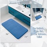 Yimobra Memory Foam Bath Mat 92x61 cm Non-Slip Machine Washable Blue view 5