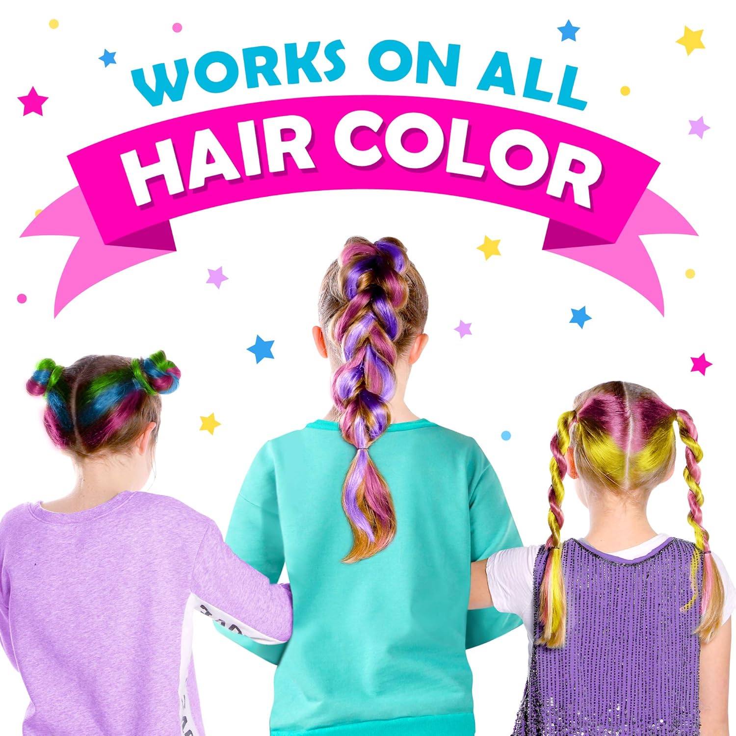 Original Stationery Hair Chalks Set for Girls, 10 Piece Temporary Hair Chalk Colors: Beauty