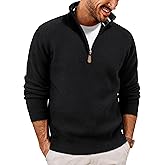 PJ PAUL JONES Men Quarter Zip Pullover Sweaters Lightweight Knit Dress Sweater for Glof Work Casual