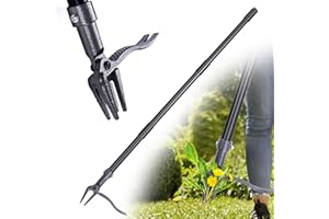 Weed Puller Tool 115 CM, Stand Up Heavy Duty Weed Puller Adjustable Long Handle with 4-Claw Design, No Bending or Kneeling Ne