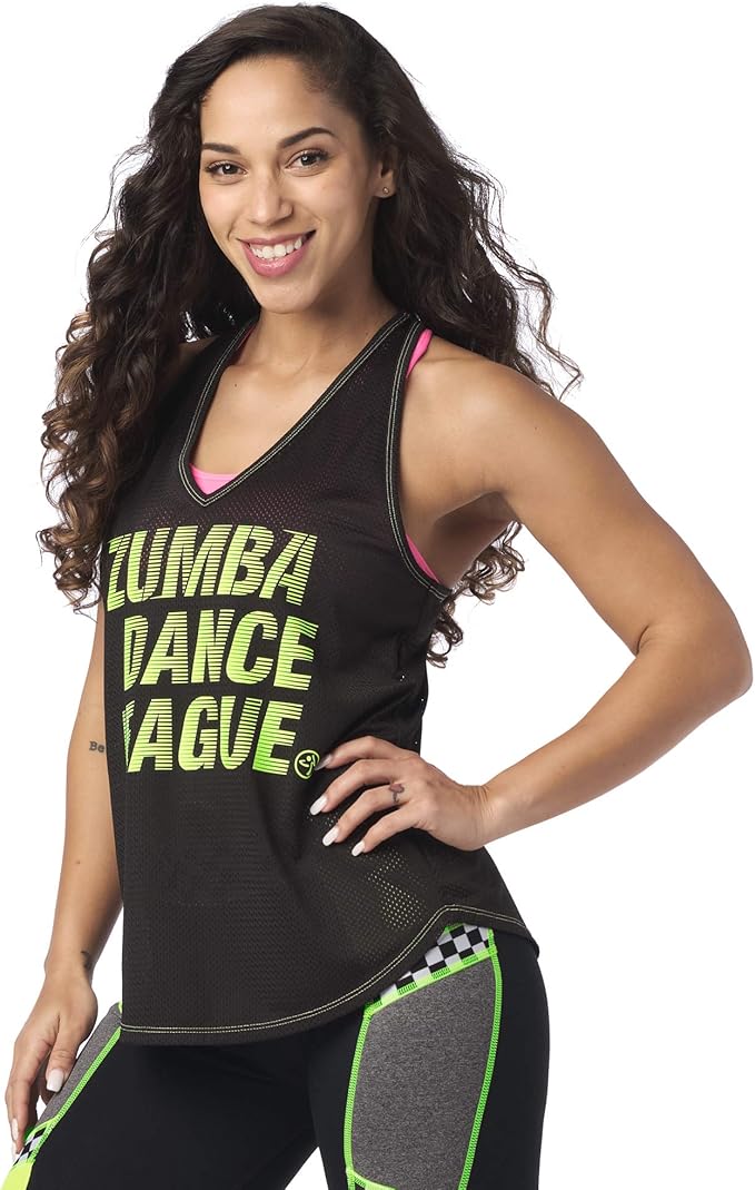 Zumba Fitness Womens Zumba Loose Fit Mesh Tops for Women Fitness Athletic Workout Tank Tops for