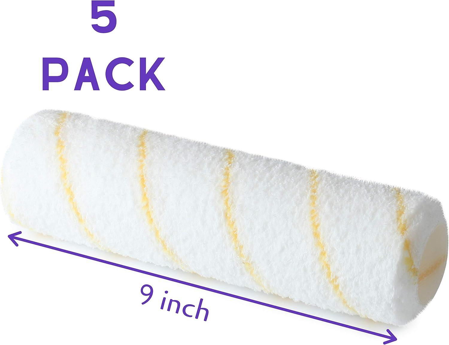 Bates- Paint Roller Covers, 9" Roller Covers, Pack of 5, Covers for Paint Rollers, Naps for Paint Roller Brush, Roller Naps, House Painting Supplies, Nap for Roller Frame, Covers for Paint Roller Kit - - 