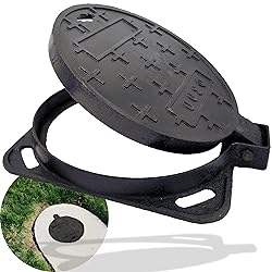 MOSINSBO Cast Iron Manhole Cover and Frame 12", B