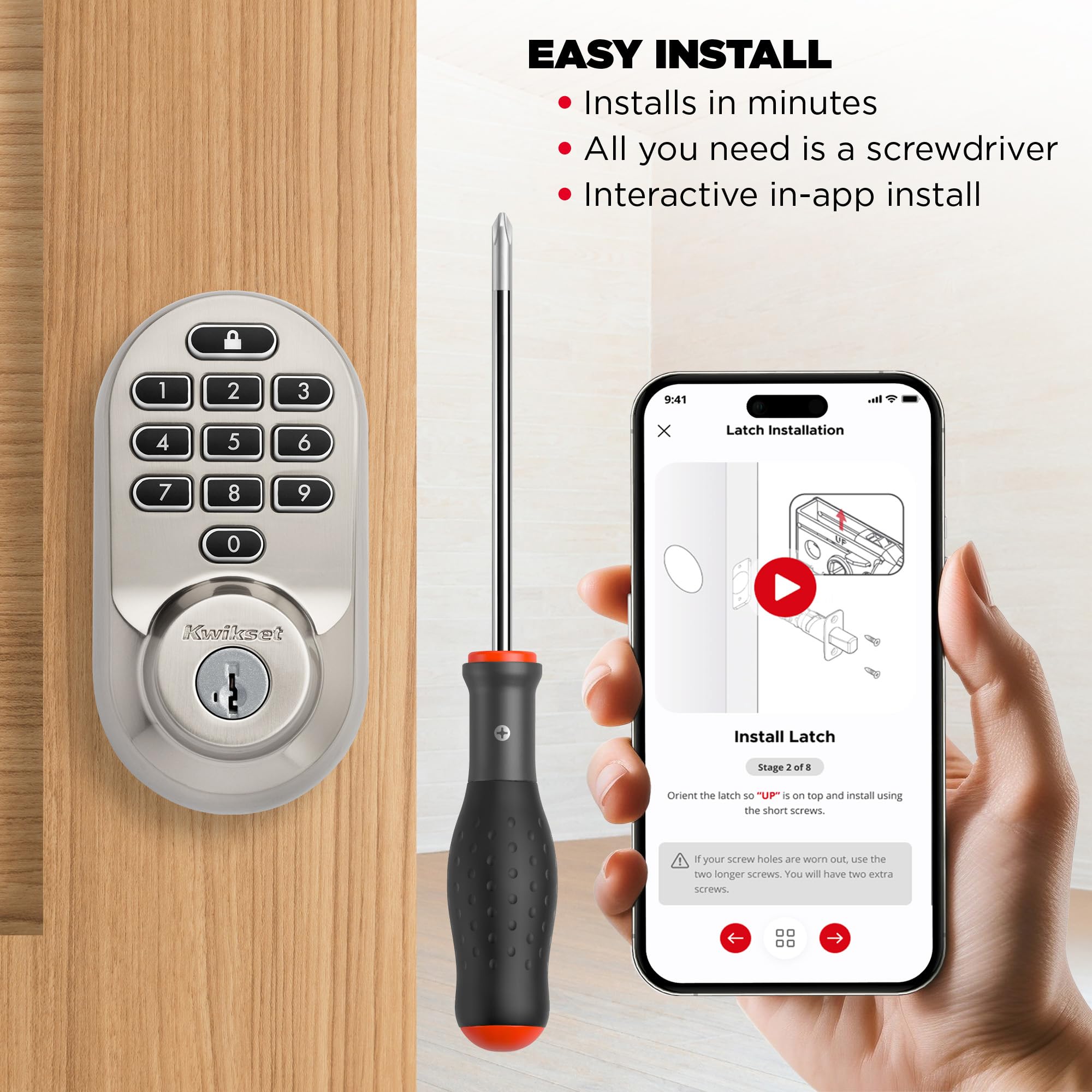 Kwikset Halo Wi-Fi Smart Lock, Keyless Entry Door Deadbolt, Geofence Auto-Unlock, Grade AAA Certified, No Hub Required Easy Install, Satin Nickel Lifetime Finish Warranty, Backlit Keypad - View 7