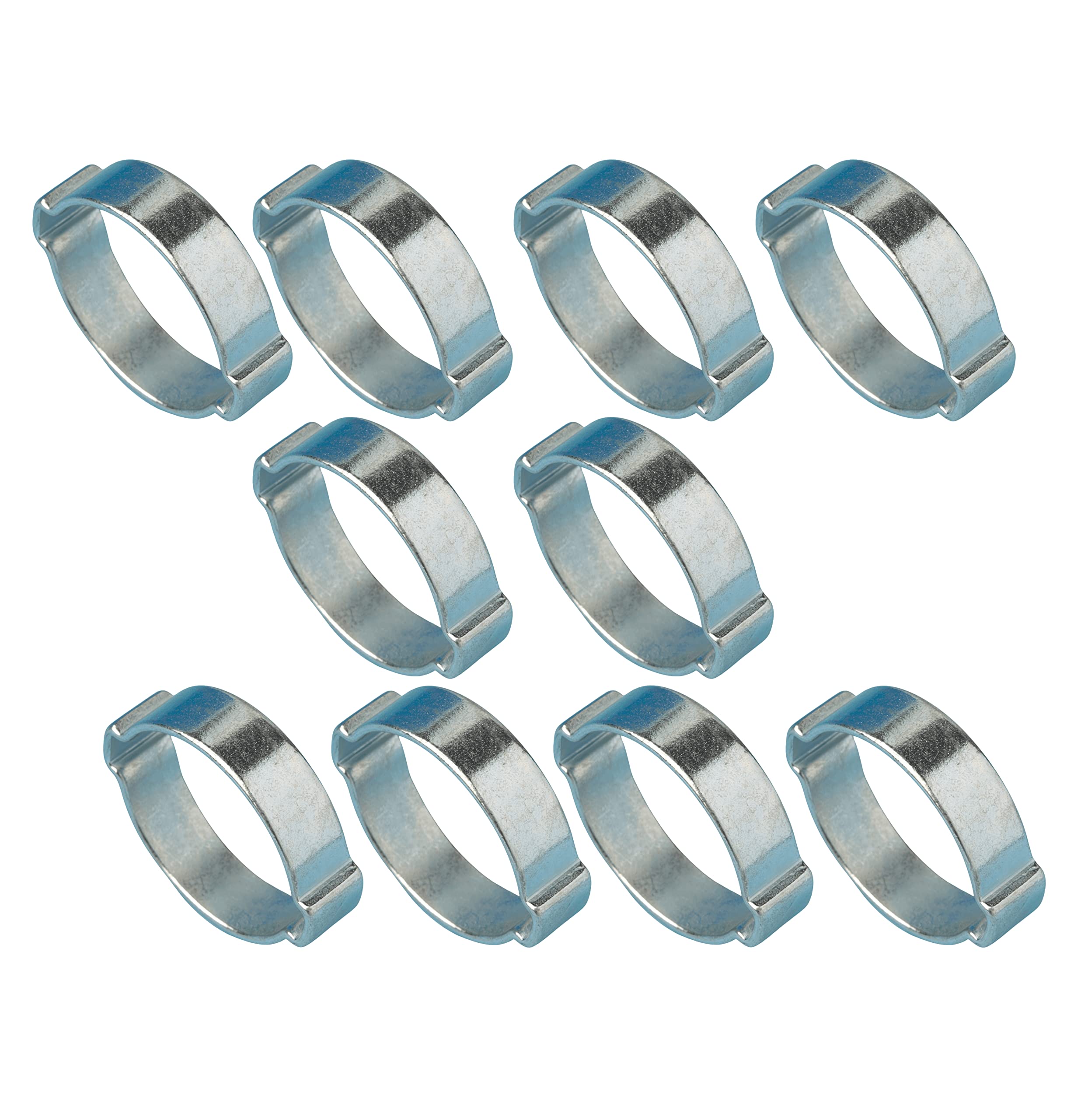 5mm - 7mm 1/4" Double Ear 'O' Clips Fuel & Air Water Silicone Hose Pipe Clamp x10