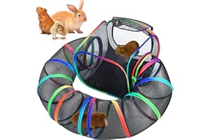 OIIBO Guinea Pig Playpen with Surround Tunnel, Small Animal Playpen Breathable Pop Open Tent with Tube Indoor Outdoor Exercise Portable Yard Fence for Hamster,Hedgehog, Ferret, Dwarf Rabbits