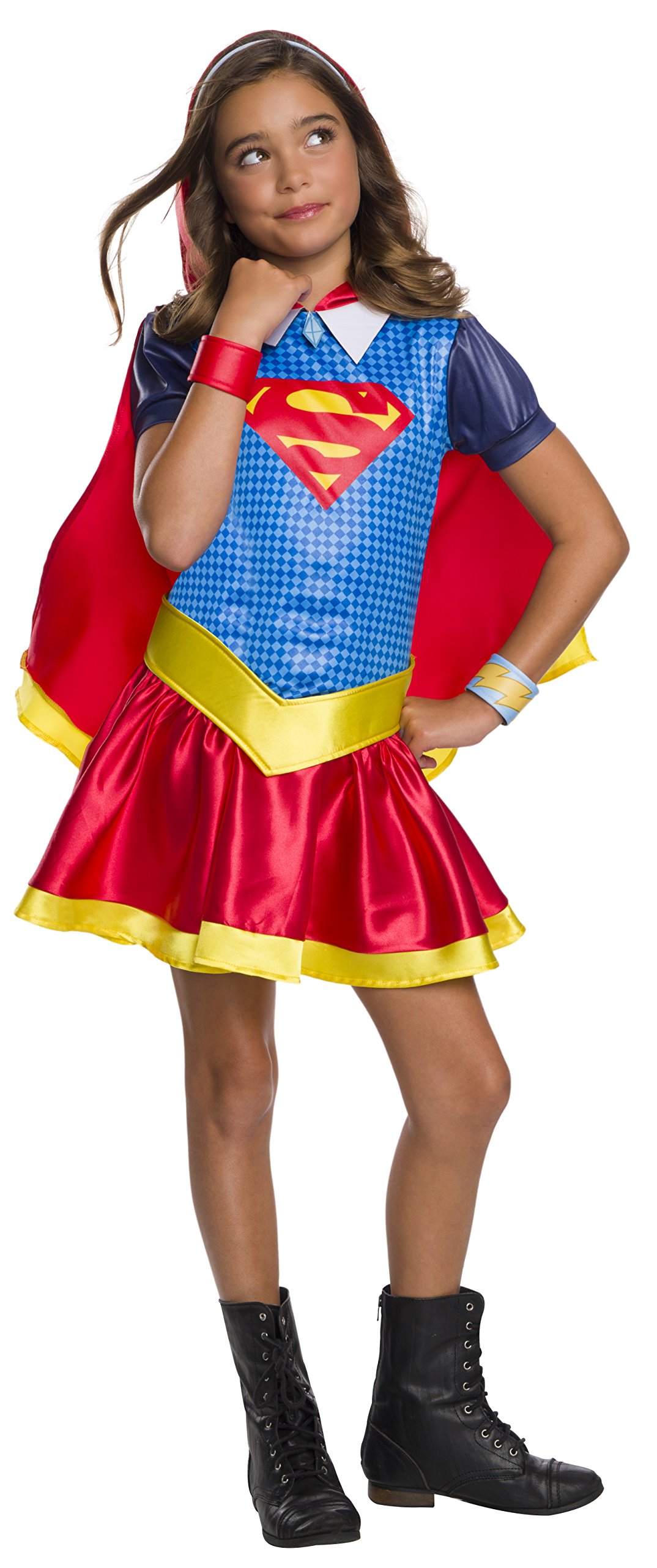 DC Superhero Girls Supergirl Child's Costume Hoodie Dress, Medium