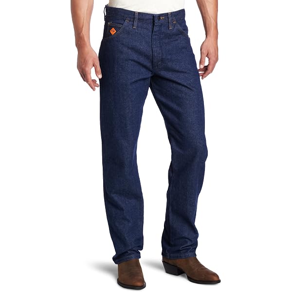 Wrangler Riggs Workwear Jeans Uomo - Leggero E Regular Fit, Antifiamma, Colore Prewash, Taglia 38W X 36L