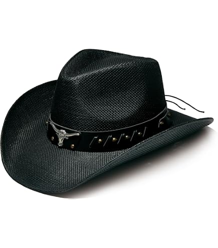 Handmade Straw Cowgirl Hat with Black Trim and Chin Cord Western Cowboy Hats w/ Black Trim & Band and Adjustable Chin  main image 4