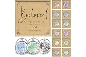 Suncalla 24 Set Christmas Christian Keychains Mini Inspirational Prayer Cards with Bible Verse for Women Men