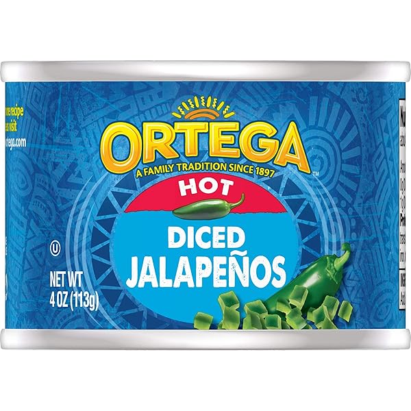 ORTEGA DICED JALAPENOS, HOT, 4 OUNCE