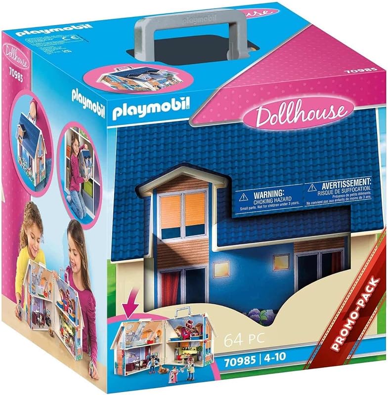 Dollhouse 70985 Casa Muñecas Maletín con Mango Plegable, Juguetes para niños a Partir de 4 años