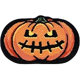Halloween Pumpkin Bath Mat 20x32 Inch, Soft and Absorbent Tufted Fall Bathroom Rug Non Slip Washable, Autumn Halloween Bathroom Decor Rug Holiday Decorations