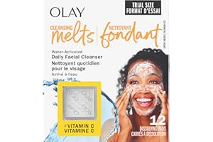 Olay Cleansing Melts + Vitamin C Face Cleanser, Water-Activated Face Wash, 12 Count