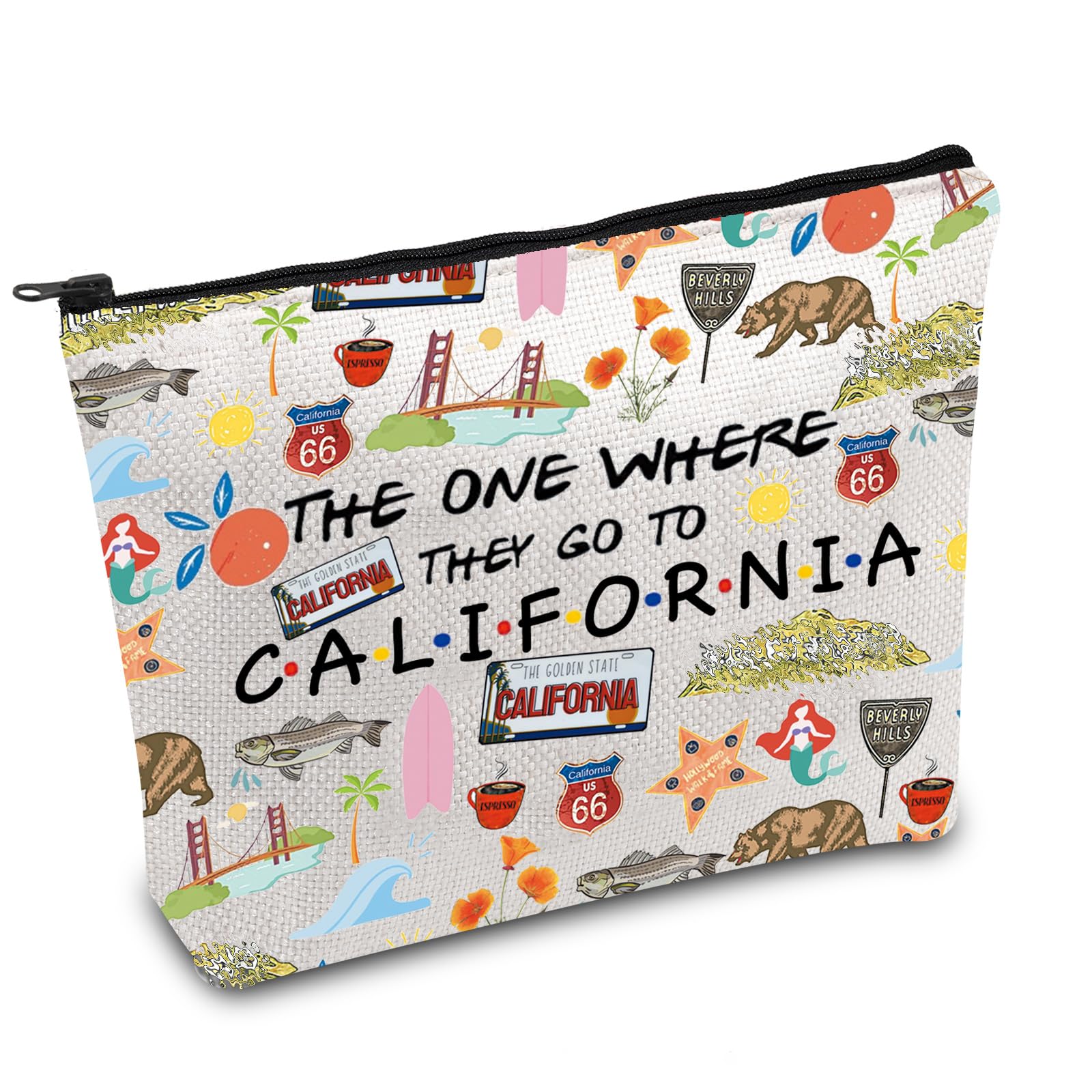 California Trip Makeup Bag California State Gift California Souvenir Gift California Travel Bag California Housewarming Gift Vocation Gifts (California UK)