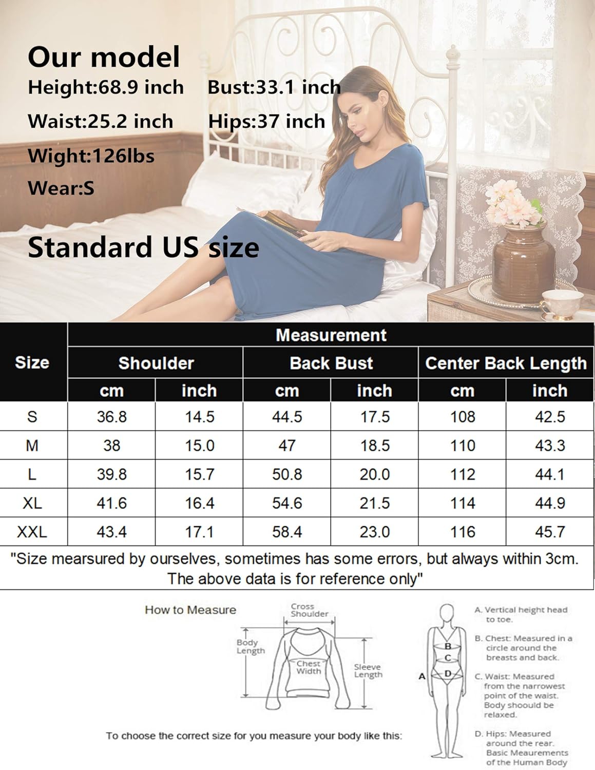 Ekouaer Nightgowns Womens Short Sleeve Sleepwear Comfy Loungewear Plus Size Night Shirt S-XXL at  Women’s Clothing store