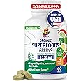 SUNNY SAM Super Food Green Supplements for Adults - 60 Tablets - Organic Super Greens with Real Fruits, Vegetables, and Herbs for Natural Digestive and Energy Support