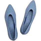 Frank Mully Womens Pointed Toe Flats Knit Dress Shoes Comfort Women Shoes Softable