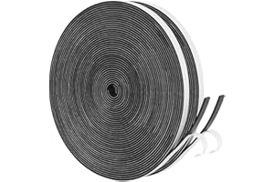 Yotache Thin Weather Stripping 1/4" x1/16, Foam Gasket Seal Tape for Window, Sliding Door Jamb, Speaker, Dashboard, 2 Strips x 33 Ft Each, Total 65 Feet Long