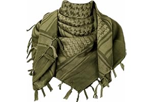 Aonal Military Shemagh Tactical Desert Scarf, 100% Cotton Keffiyeh Neck Head Scarf Wrap for Men Women